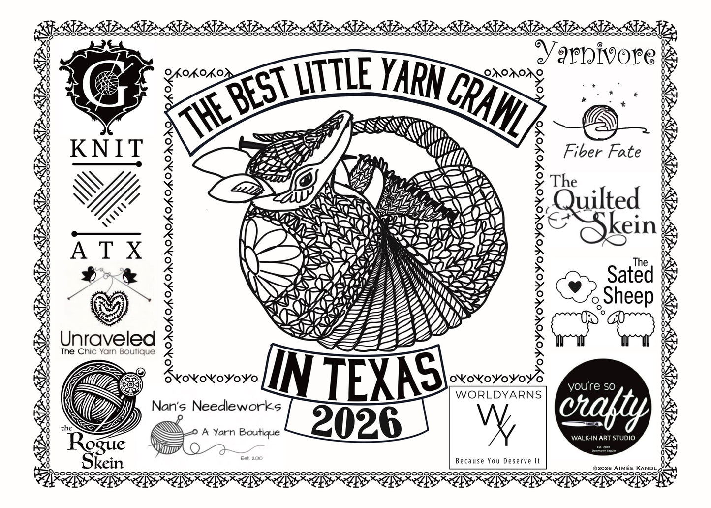 2026 Best Little Yarn Crawl in Texas Passport