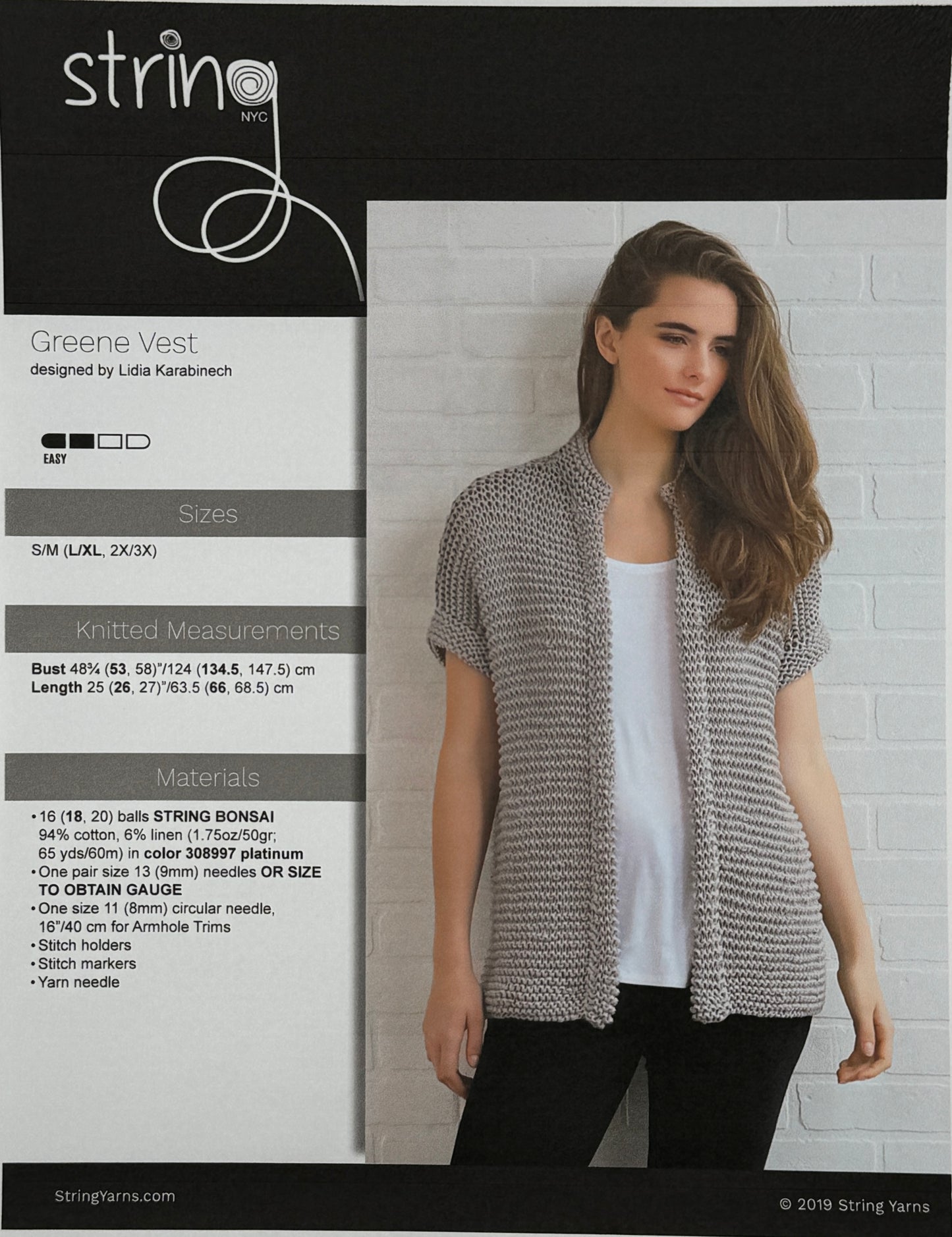 Greene Vest, By String Yarns