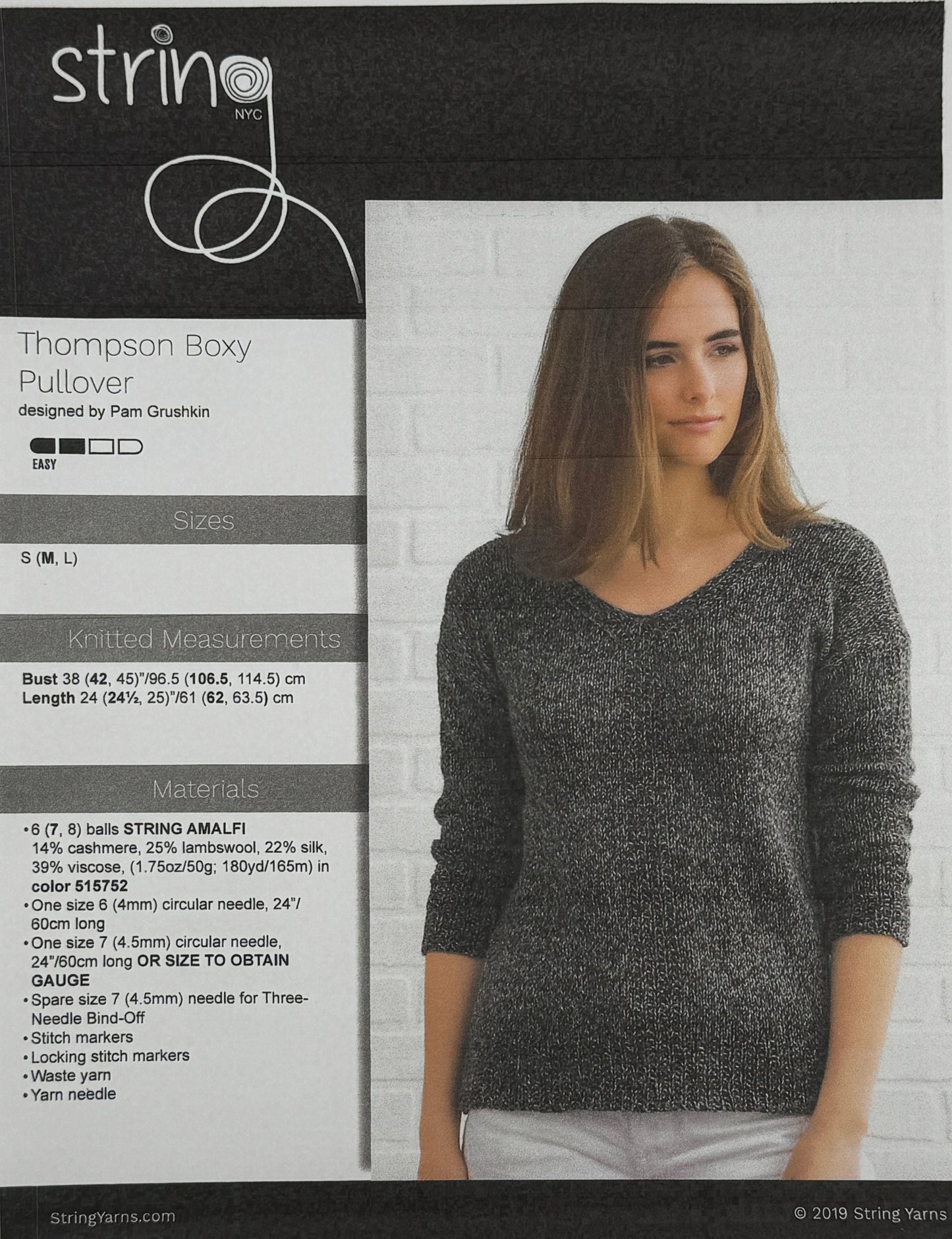 Thompson Boxy Pullover, By String Yarns