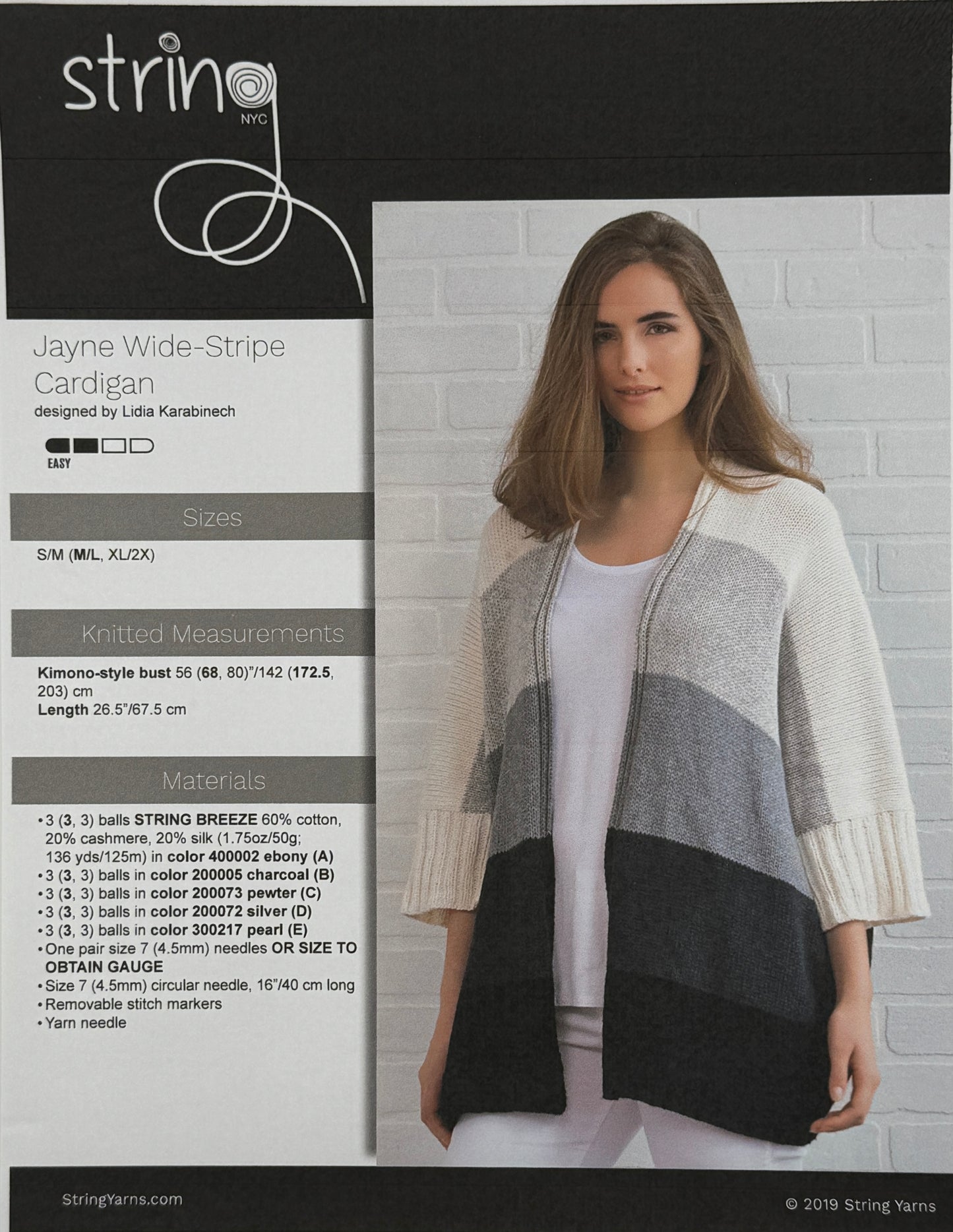 Jayne Wide-Stripe Cardigan, By String Yarns