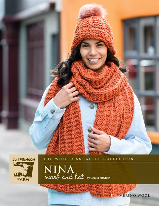 Big Merino Wool Knit Pattern: Nina Scarf and Hat