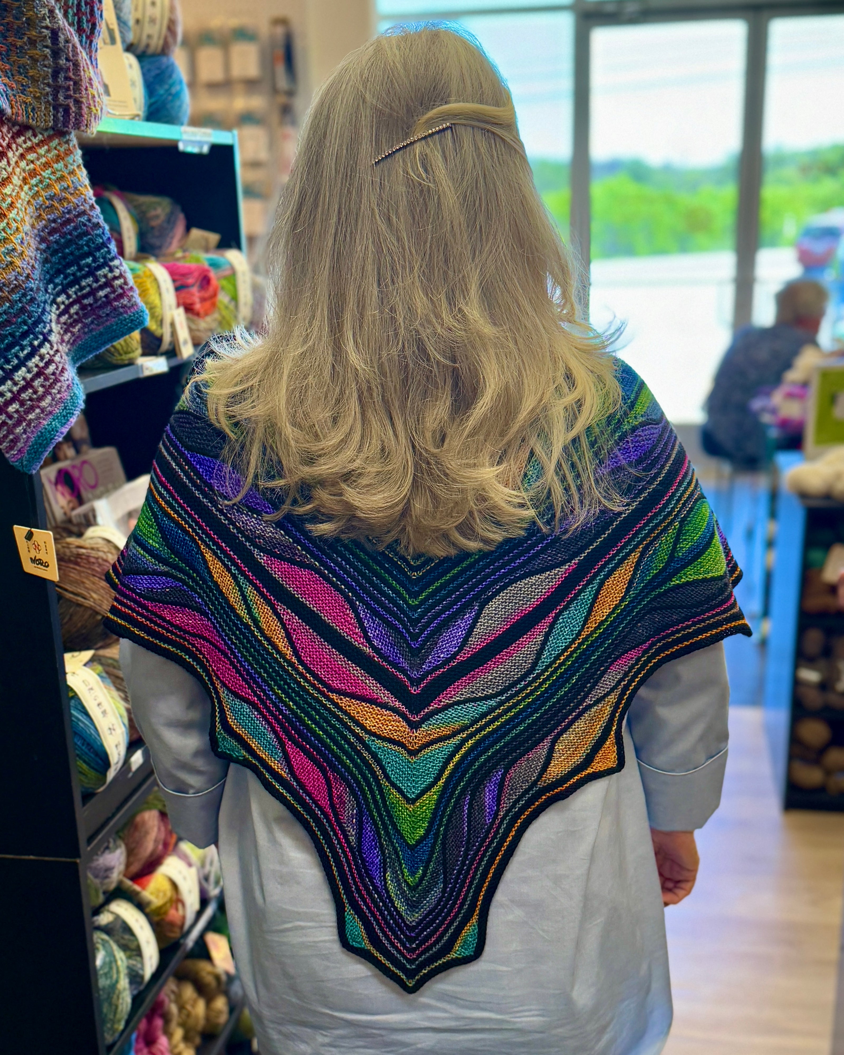 Pomander Walk Capelet created with Stacy Charles Fine Yarns.